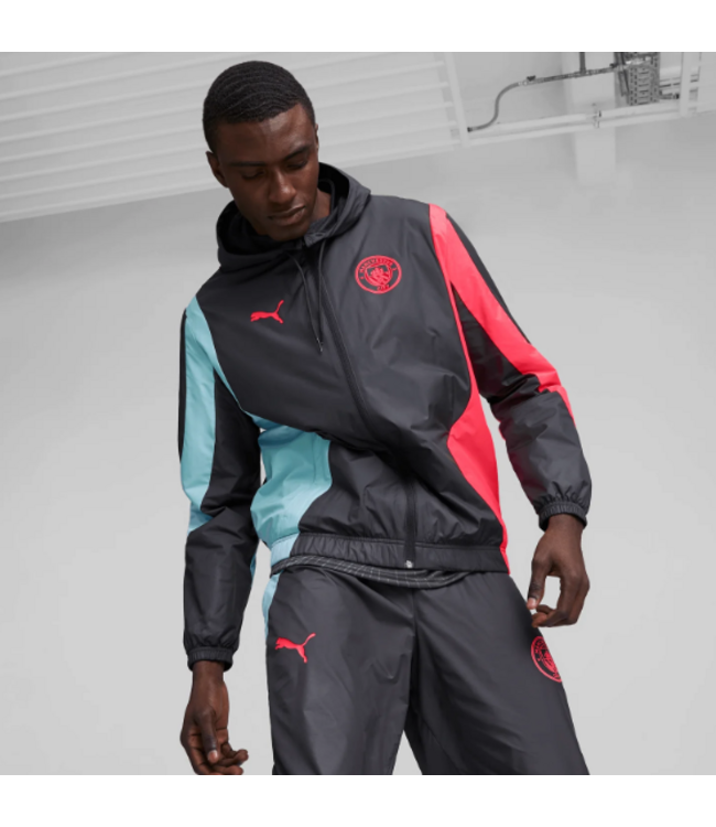 Puma Puma Manchester City 2023-24 Anthem Training Jacket - Dark Navy-Hero Blue-Sunset Glow