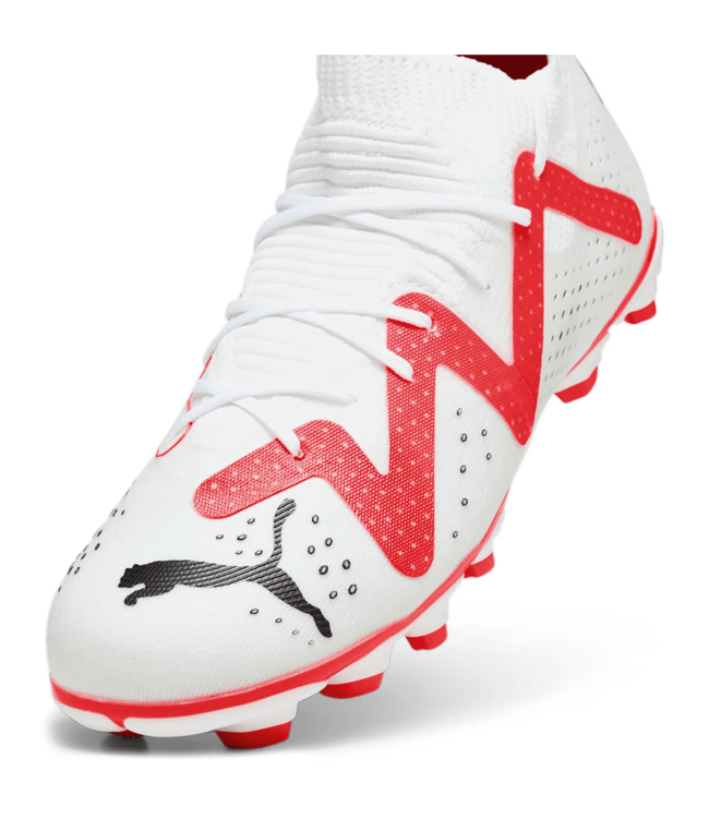 Puma Puma Jr Future Match FG/AG - White/Black/Fire Orchid