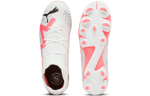 Puma Jr Future Match FG/AG - White/Black/Fire Orchid