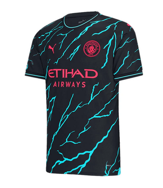 Puma Puma Manchester City 2023 -24 Third Jersey - Dark Navy/Hero Blue/Crimson