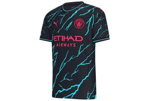 Puma Manchester City 2023 -24 Third Jersey - Dark Navy/Hero Blue/Crimson