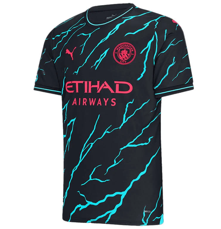 Puma Manchester City 2023 -24 Third Jersey - Dark Navy/Hero Blue/Crimson