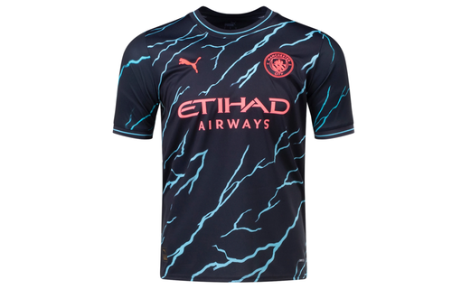 Puma Manchester City 2023 -24 Third Jersey - Dark Navy/Hero Blue/Crimson