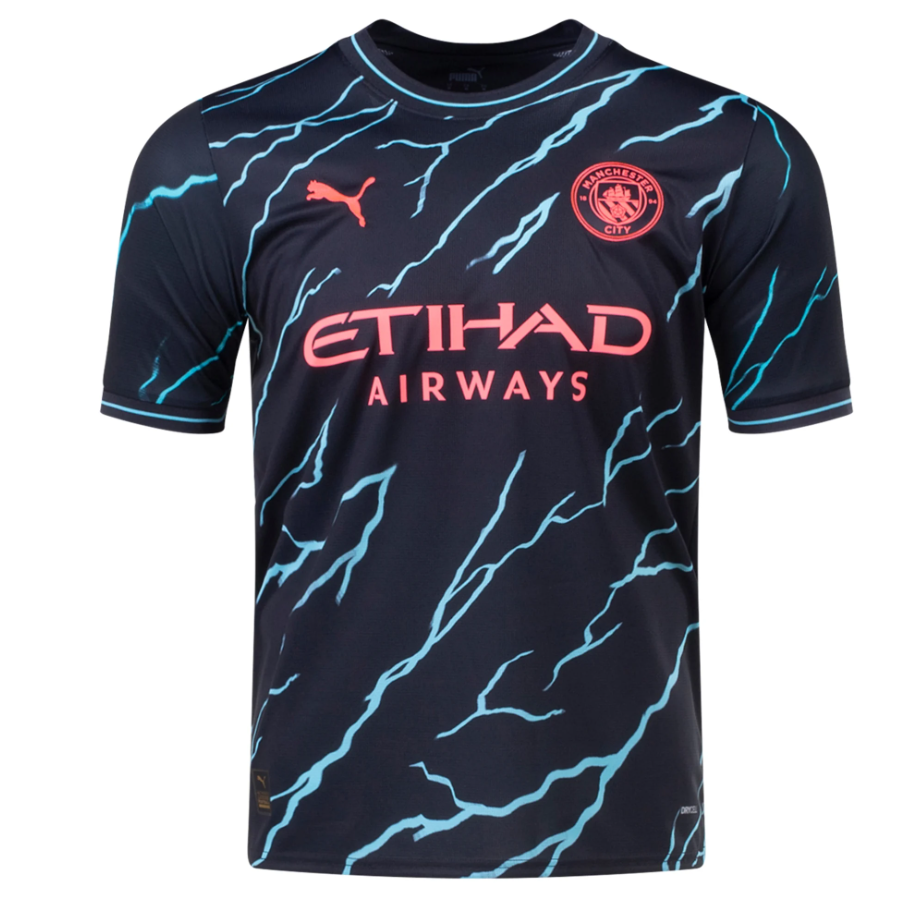 Puma Manchester City 2023 -24 Third Jersey - Dark Navy/Hero Blue/Crimson