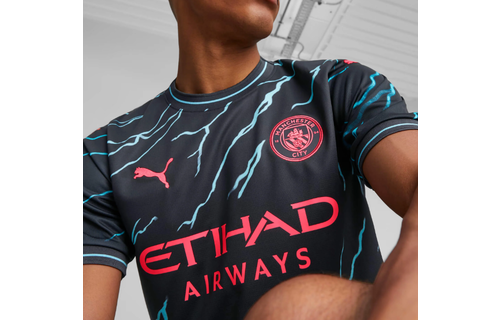 Puma Manchester City 2023 -24 Third Jersey - Dark Navy/Hero Blue/Crimson