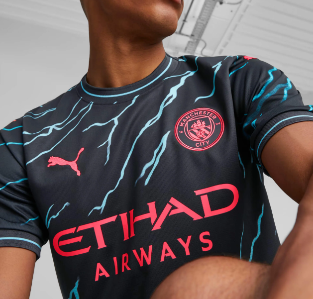 Puma Manchester City 2023 -24 Third Jersey - Dark Navy/Hero Blue/Crimson