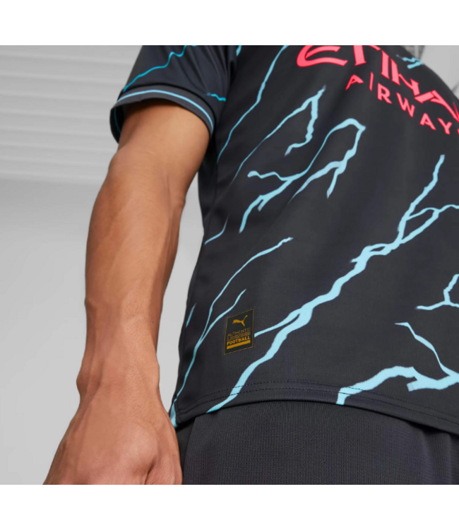 Puma Puma Manchester City 2023 -24 Third Jersey - Dark Navy/Hero Blue/Crimson
