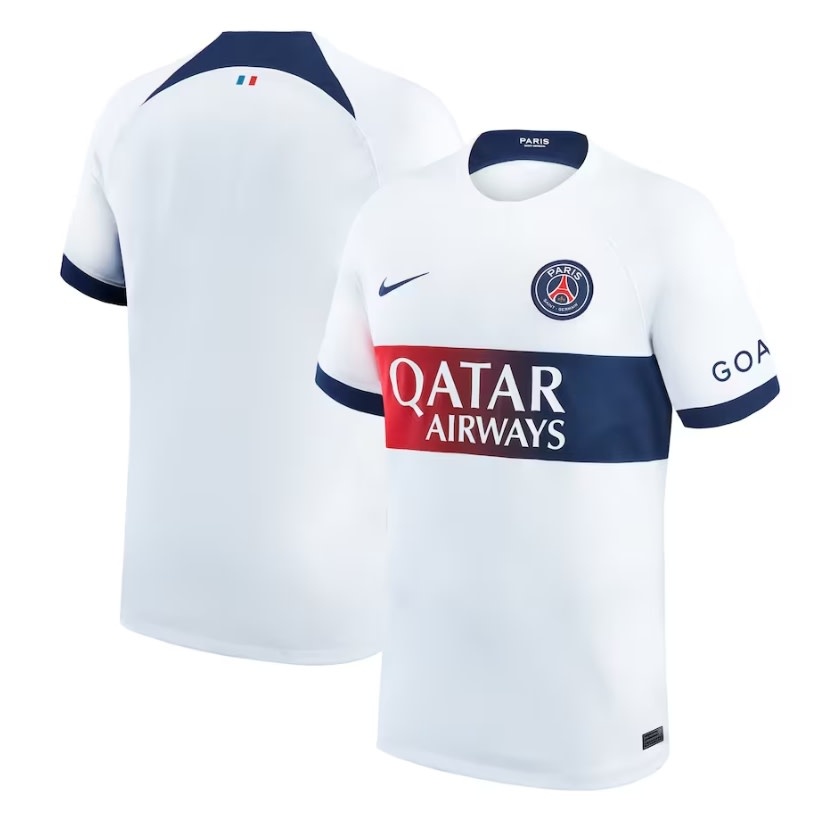 Nike PSG Paris Saint German 2023 - 24 Away Jersey - White/Midnight Navy/University Red