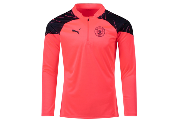 Puma Manchester City 2023-24 Quarter Zip Training Top - Sunset Glow/Dark Navy