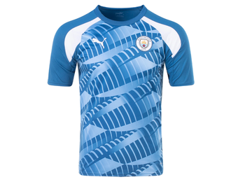 Puma Manchester City 2023 - 24  Prematch Soccer Jersey - Lake Blue/White