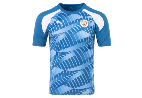 Puma Manchester City 2023 - 24  Prematch Soccer Jersey - Lake Blue/White