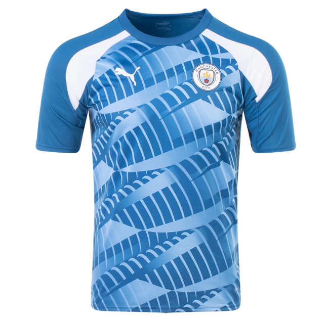 Puma Manchester City 2023 - 24  Prematch Soccer Jersey - Lake Blue/White