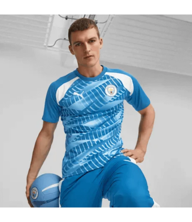 Puma Puma Manchester City 2023 - 24  Prematch Soccer Jersey - Lake Blue/White