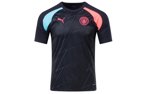 Puma Manchester City 2023 - 24  Prematch Soccer Jersey -Dark Navy/Hero Blue/Sunset Glow