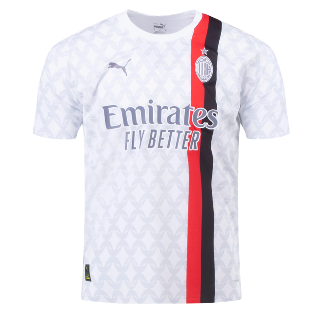 Puma AC Milan 2023 - 24 Authentic Away Jersey - White/Feather Gray