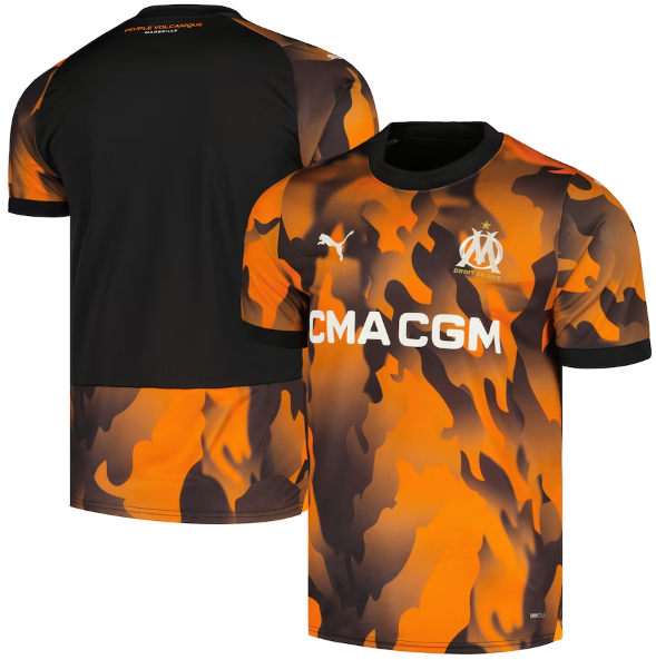 Puma Olympique Marseille 2023 -24 Third Jersey - Black/Flat Dark Gray/Rickie Orange