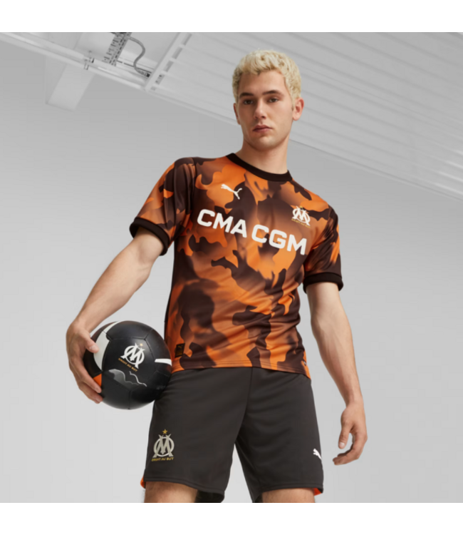 Puma Puma Olympique Marseille 2023 -24 Third Jersey - Black/Flat Dark Gray/Rickie Orange