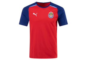 Puma Chivas 2023 - 24 Casuals Tee Shirt - Red/Peacoat/Elektro Blue
