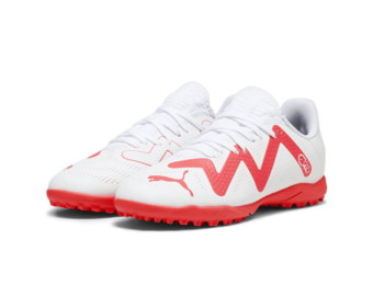 Puma Jr Future Play TT Turf- White/Black/Fire Orchid