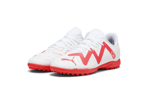 Puma Jr Future Play TT Turf- White/Black/Fire Orchid