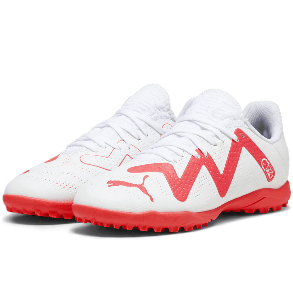 Puma Jr Future Play TT Turf- White/Black/Fire Orchid