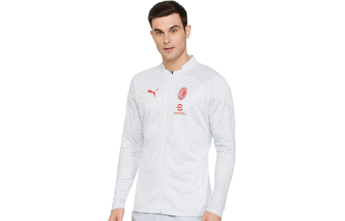 Puma AC Milan 2023-24 Full Zip Training Jacket - Feather Gray/Red