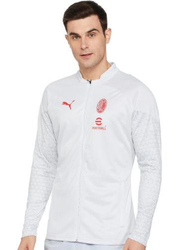 Puma AC Milan 2023-24 Full Zip Training Jacket - Feather Gray/Red