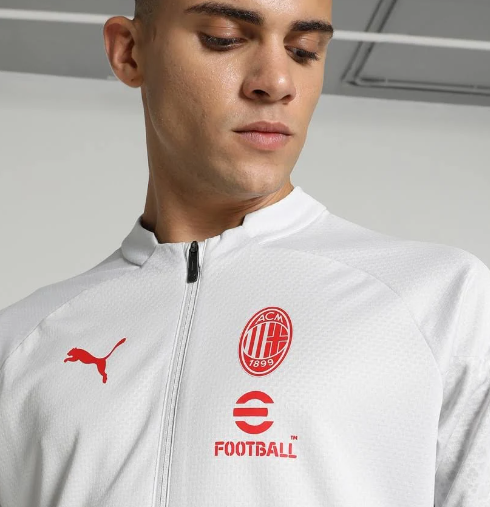 Puma AC Milan 2023-24 Full Zip Training Jacket - Feather Gray/Red