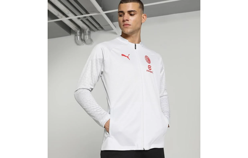Puma AC Milan 2023-24 Full Zip Training Jacket - Feather Gray/Red