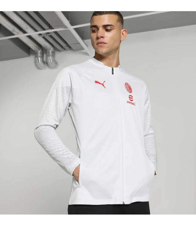 Puma Puma AC Milan 2023-24 Full Zip Training Jacket - Feather Gray/Red