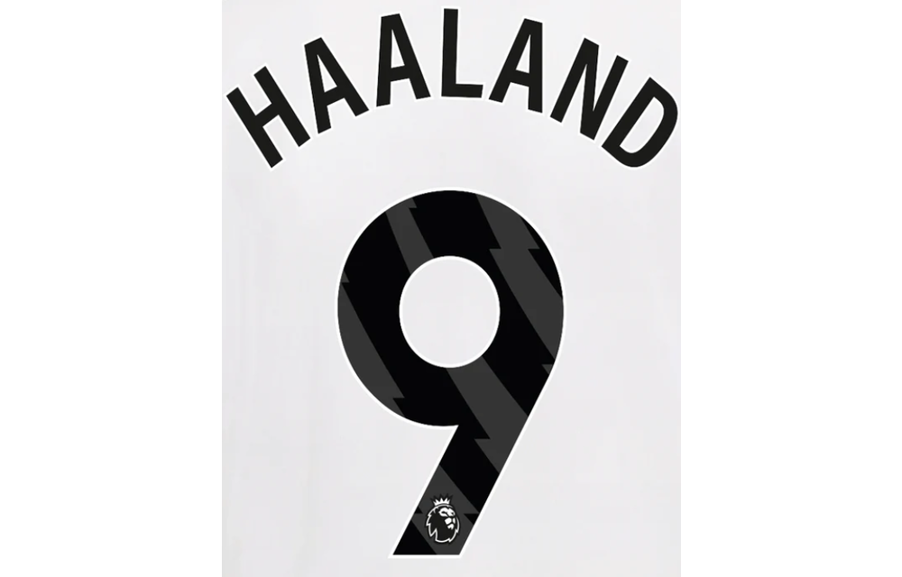 Haaland # 9 Manchester City 23/24 Away Nameset - Black