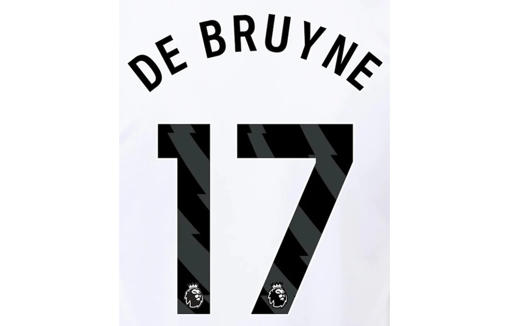 DeBruyne # 17 Manchester City Away Black Nameset 23-24