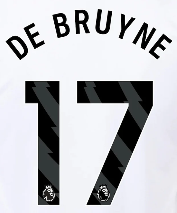 DeBruyne # 17 Manchester City Away Black Nameset 23-24
