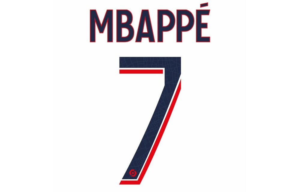 Mbappe # 7 PSG Paris Saint German 23/24 Away Nameset