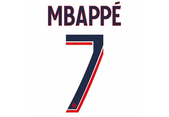 Mbappe # 7 PSG Paris Saint German 23/24 Away Nameset