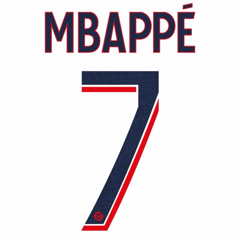 Mbappe # 7 PSG Paris Saint German 23/24 Away Nameset