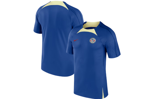 Nike Club America 2023 - 24   Strike Training Jersey - Blue Jay/Chiffon/Habanero Red