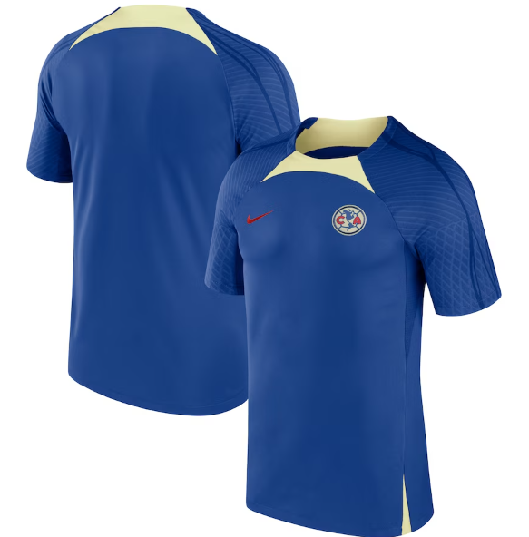 Nike Club America 2023 - 24   Strike Training Jersey - Blue Jay/Chiffon/Habanero Red