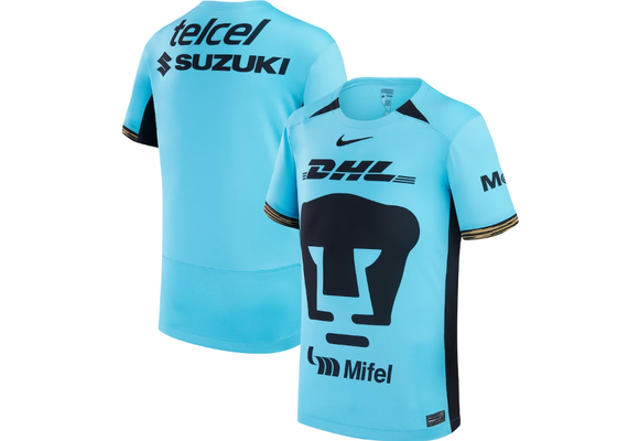 Nike Youth Pumas UNAM 2023 -2 4 Third Jersey - Baltic Blue/Black/Truly Gold