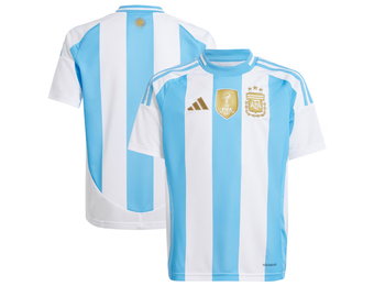 adidas Youth Argentina Copa America 2024 Home Jersey - White/Blue Burst