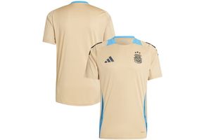 adidas  Argentina Copa America 2024 PreMatch Training Jersey - Tan/Pulse Blue
