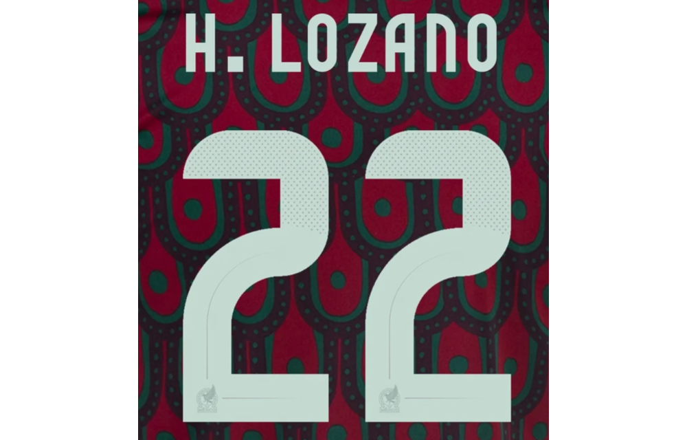 H. Lozano # 22 Mexico Copa America 2024 Home Nameset - Linen Green