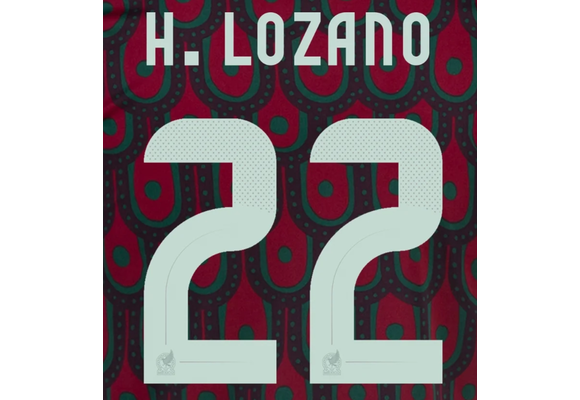H. Lozano # 22 Mexico Copa America 2024 Home Nameset - Linen Green