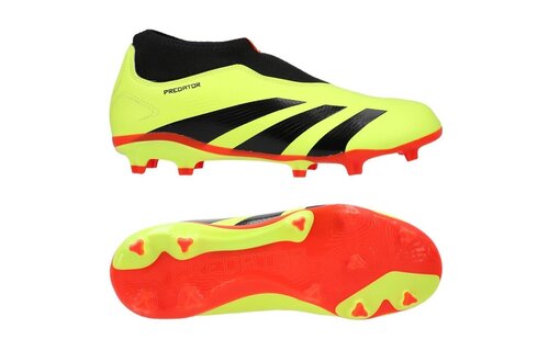 adidas Jr Predator 24 League  LL Laceless FG Citrus Energy Pack -Solar Yellow/Core Black/Solar Red