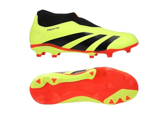 adidas Jr Predator 24 League LL Laceless FG Citrus Energy Pack -Solar Yellow/Core Black/Solar Red