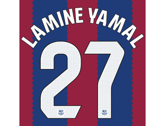 Lamine Yamal  # 27 Barcelona 2023 / 24 Home Nameset - KIDS (YOUTH)