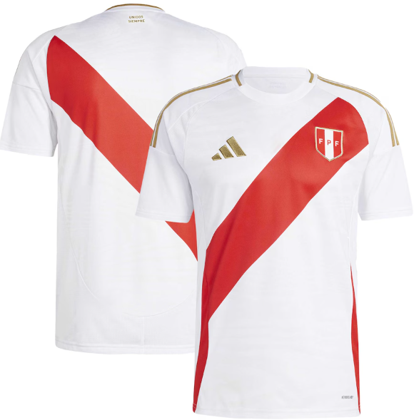 adidas Peru Copa America 2024 Home Soccer Jersey- White/Red