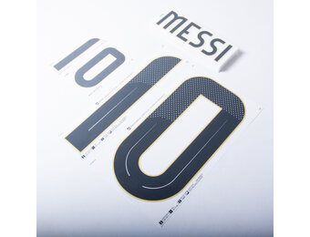 Messi # 10 Argentina Copa America 2024 Home Nameset - Black/Gold  YOUTH/KIDS