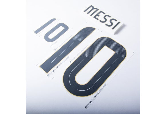 Messi # 10 Argentina Copa America 2024 Home Nameset - Black/Gold  YOUTH/KIDS
