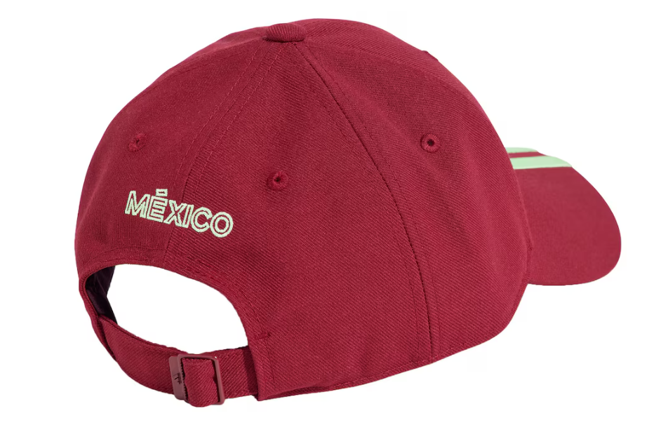 adidas Mexico Copa America 2024 Soccer Adjustable Hat Cap - Dark Burgundy/Green Spark